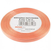 Wstążka satyn. 6mm/32m 124 łososiowy A`2